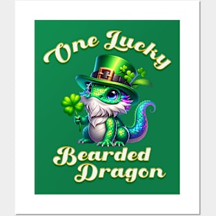 One Lucky Bearded Dragon St Patricks Day Posters and Art